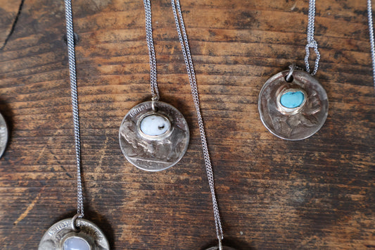 White Buffalo Nickel Necklace