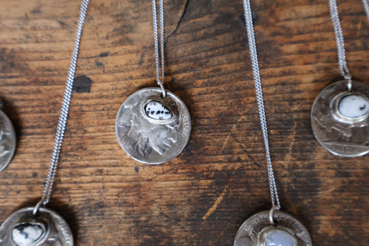 White Buffalo Nickel Necklace
