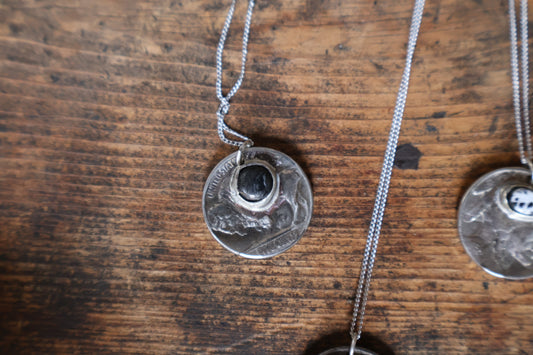 Black Buffalo Nickel Necklace