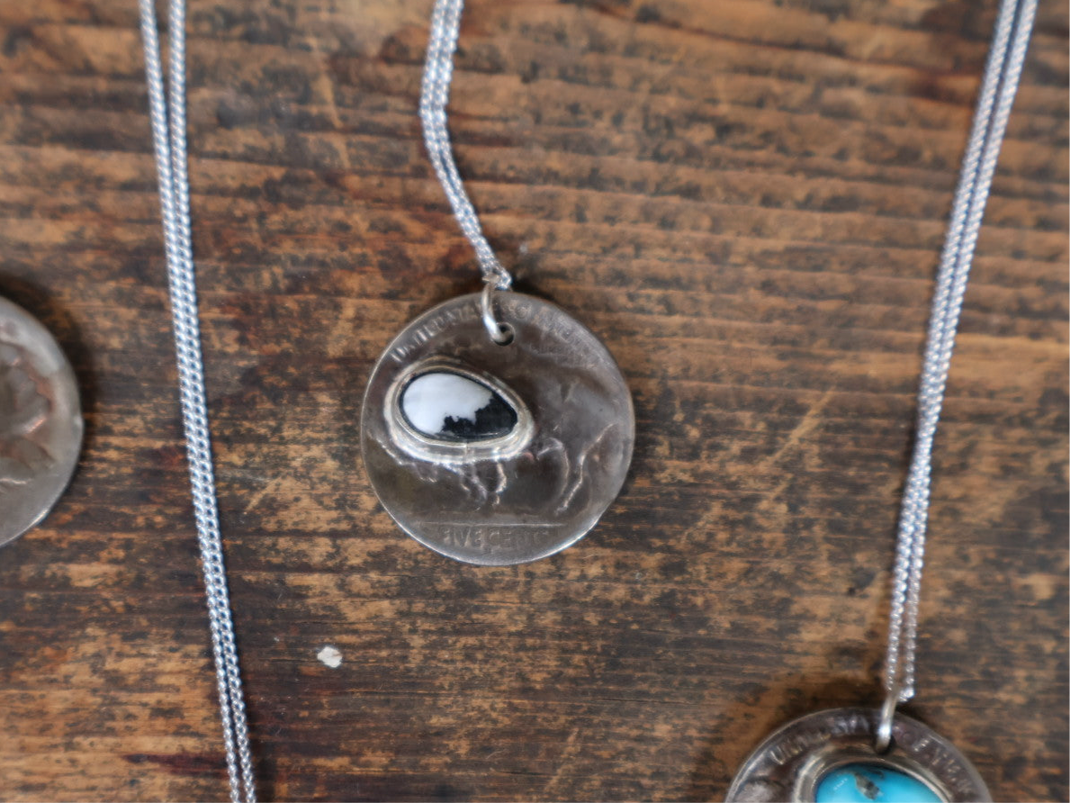 White Buffalo Nickel Necklace