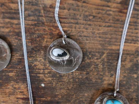 White Buffalo Nickel Necklace